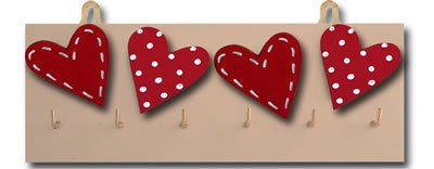 Heart key rack (red)
